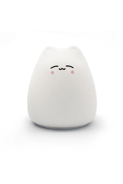 PDQ Touch Screen Cat Shaped Night Light Colorful Silicone Led Bedside Lamp
