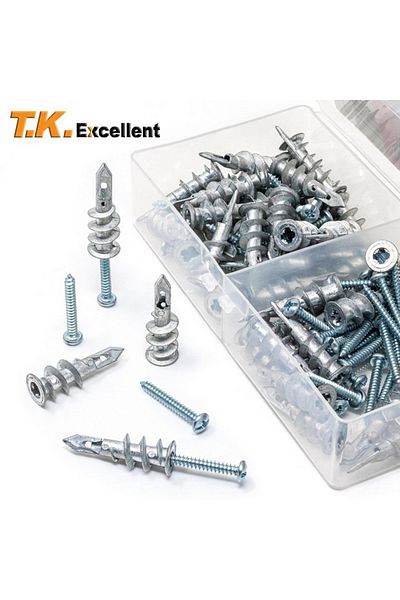 T.K.EXCELLENT Hollw Wall Plasterboard Anchor Zinc Alloy Drywall Self-drilling  Anchors E8/13*41mm #8*1-1/4 Tapp...