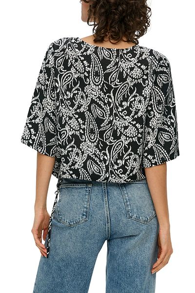 s.Oliver Blusenshirt, O-Shape, Saum mit Gummizug, Rundhalsausschnitt