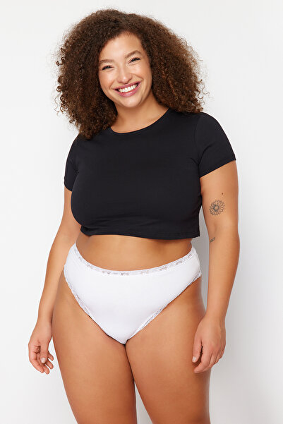 Trendyol Curve Fekete - fehér 2 csomagos pamut bugyi TBBSS24CM00006