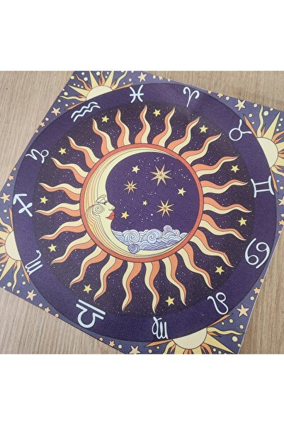 fırsatlar diyarı Astroloji Tarot Sunak Bezi / Tarot Örtüsü 75x75 cm