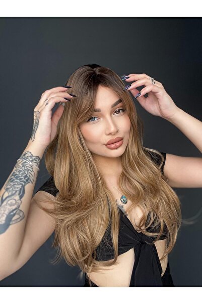 Suzan Peruk Doğal dipleri Kumral renk geçişli Medikal Suzan peruk