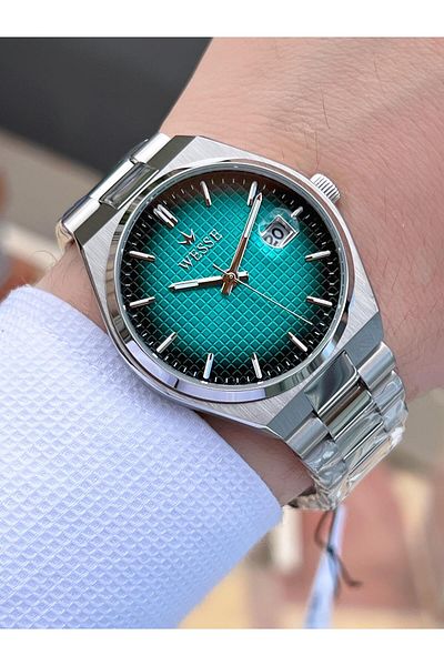Wesse 5 Atm Men's Wristwatch - Steel Band, Calendar Dial, Blackening Color EWWG209506