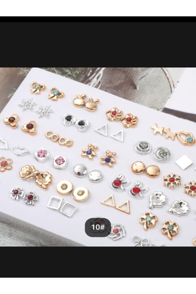 Shisa For Kids 4 Çift Kız Ve Kadın Küpesi, Rastgele Seçilmiş, Gümüş Ve Altın Metal Küpeler, Sevimli Tasarım.(131)