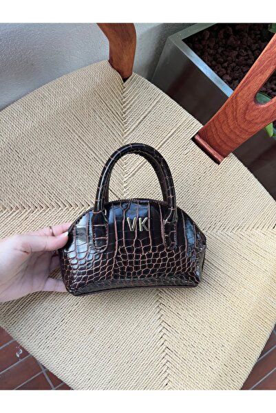 Vakar TİMSAH DERİSİ GÖRÜNÜMLÜ MİNİ ÇAPRAZ ÇANTA