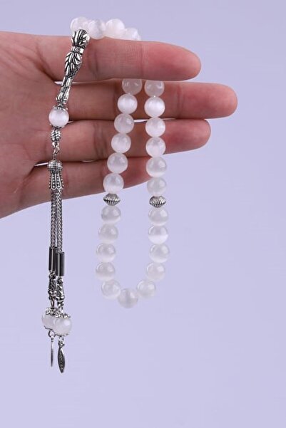 Mavera Doğaltaş Selenită piatră naturală Tasbih 33 buc – 6 mm