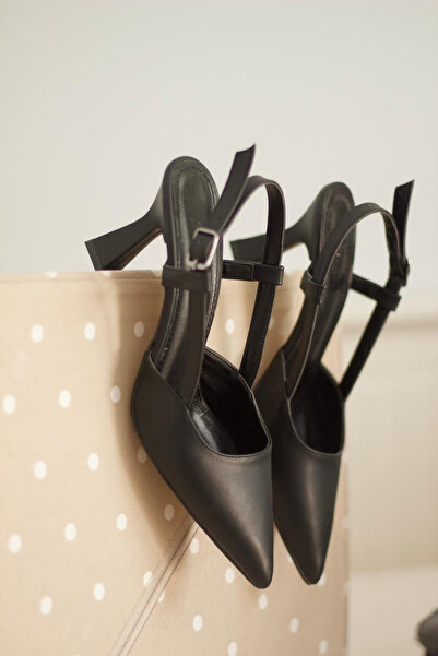 Minaj Store Y3060 Nude Leather Women's Heeled Shoes - Buckle