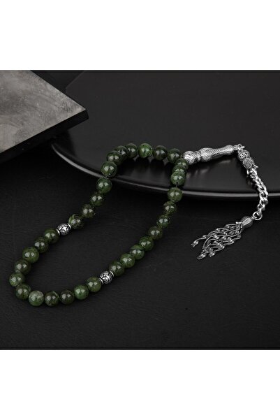 Mavera Doğaltaş Mărgele de rugăciune din piatră naturală de jad 33 buc – 8 mm