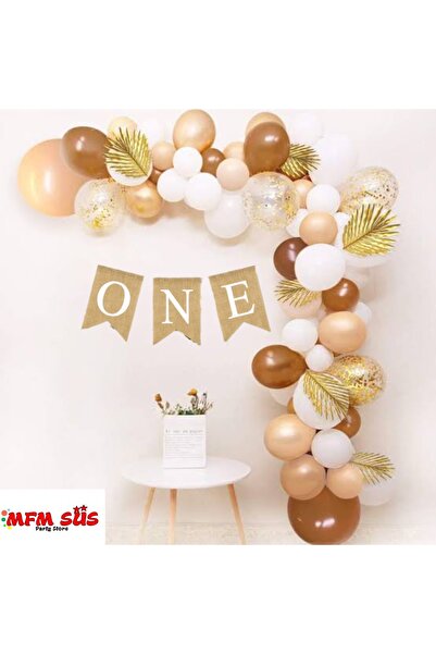 MFM Banner de paie de 1 an - Set de baloane cu lanț de confetti