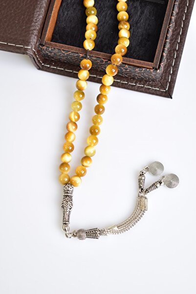 Mavera Doğaltaş Mărgele de rugăciune din piatră naturală ochi de tigru galben...