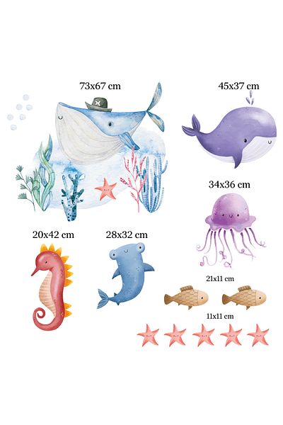 Renklendir Hayatını Sea Living Wall Sticker - 96