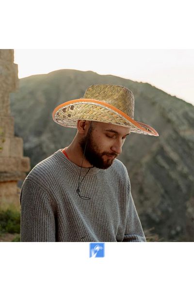 Kardelen Butik Denizli Straw Sun Hat - 56-59 cm, For Women and Men