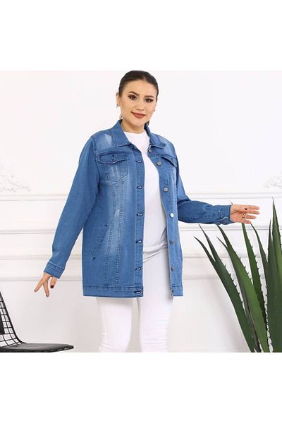 Pamuk Butik Γυναικείο τζιν μπουφάν τσέπης