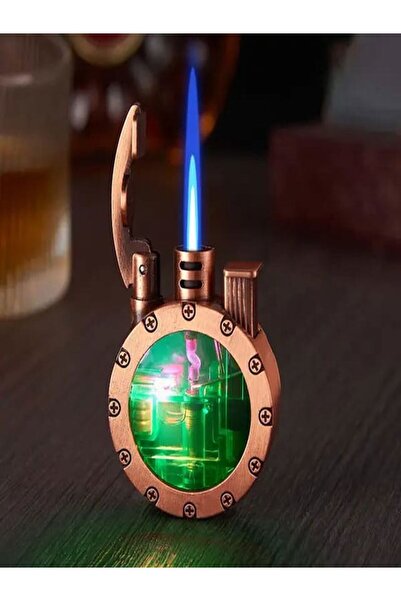 HK GİFT SHOP Yaratıcı şeffaf hava odası Retro gaz çakmak doğrudan enjeksiyon ...