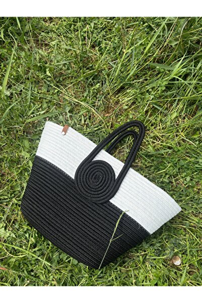 MaVaux Mini Vanilla Handmade Straw-Looking Jute Beach Bag