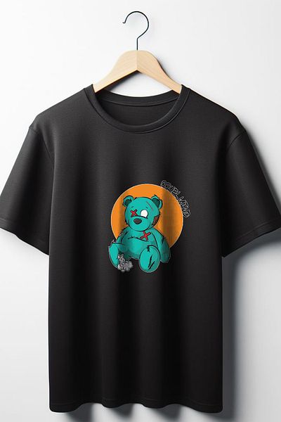 Vordevia Μαύρο μπλουζάκι Cruel Mind Printed Oversize Wide Fit Unisex Crew Neck