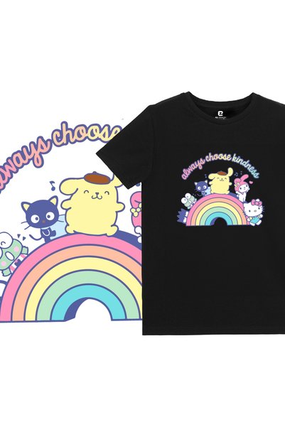 EZ Design Hello Kitty and Rainbow Patterned T-Shirt