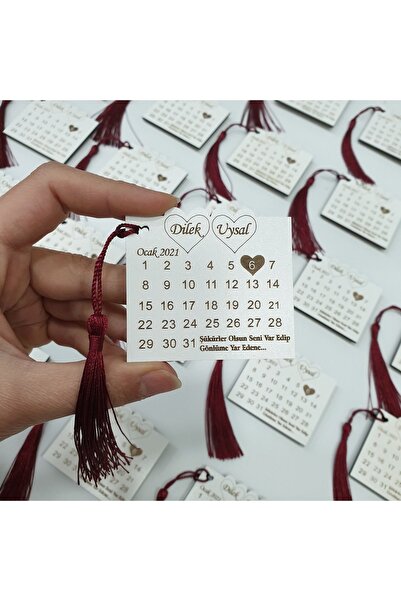 fabriflow exclusive Takvim Şeklinde 25 Adet Pleksi Magnet Söz Düğün Nişan Mev...