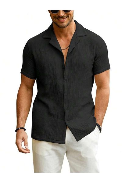 YNGMENCLASS Lycra Textured - Apache яка Тениска риза с къс ръкав