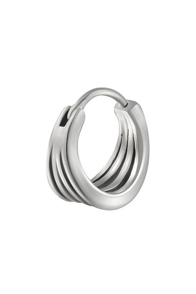Jaida Moda Unisex Silver Color Gothic Steel Hoop Earrings