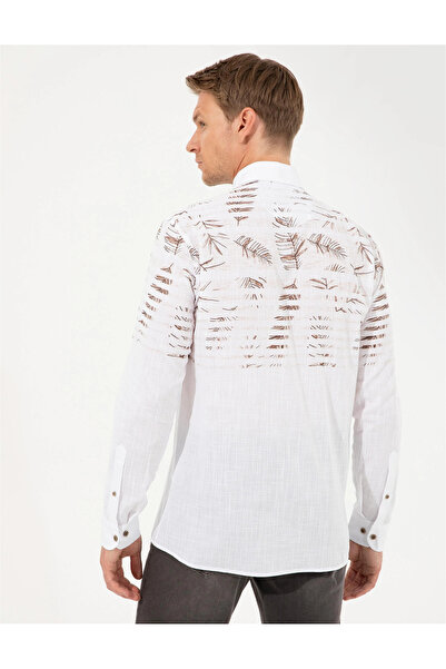 Pierre Cardin Erkek Kahverengi Gomlek Uzunkol G021SZ004.000.1406346.VR029