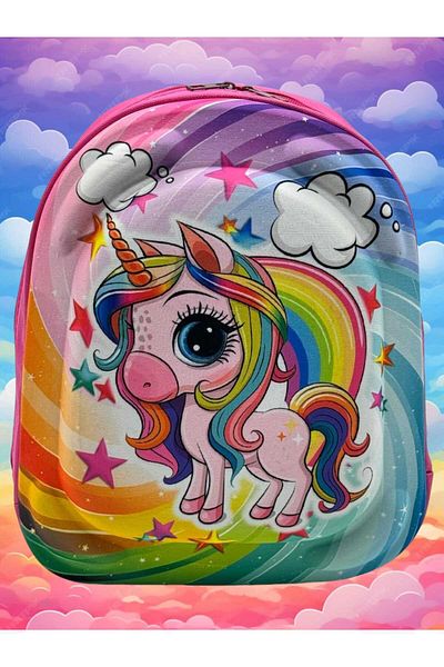 Tezzgelsin Girl's Kindergarten Nursery 3D Embossed Eva Printed 2-6 Years Old Daily School and Backpack