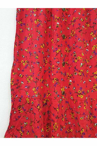 sercan konfeksiyon Women's Long Skirt with Button Waist Elastic Viscose