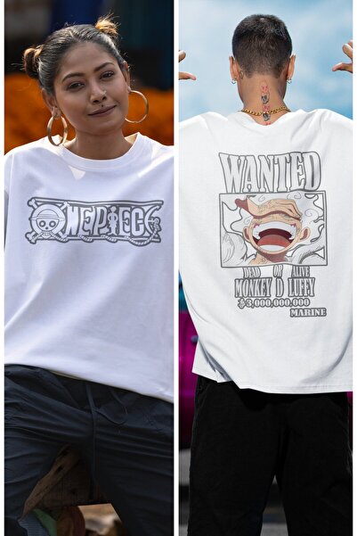 Fuddy Moda Tricou unisex imprimat pe spate Monkey D Luffy, tricou oversize cu...