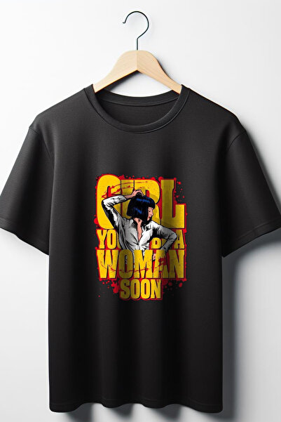 Vordevia Pulp Fiction Štampano Oversize kroj široka unisex okrugla kragna crn...