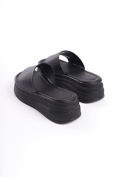 BZ Moda LIANA Flat Heel Χοντρή και Ορθοπεδική Σόλα Γυναικείες Παντόφλες ST Μαύρες