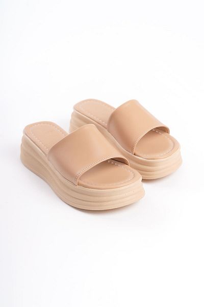 BZ Moda LIANA Flat Heels Χοντρή και Ορθοπεδική Σόλα Γυναικείες Παντόφλες TT Skin