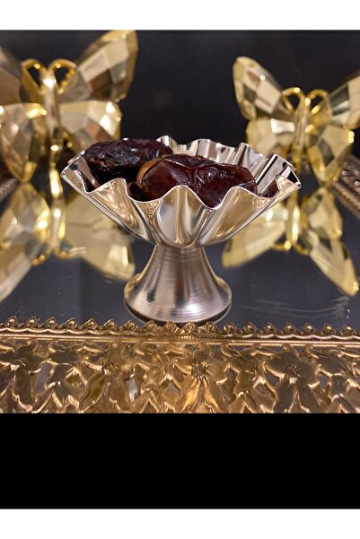 Genel Markalar 6LI Orta boy Servis Metal Ayaklı Sunumluk Lokumluk Şekerlik Dr...