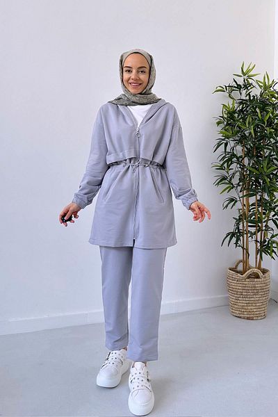 Ka Hijab مجموعة من خيطين لرباط الخصر - رمادي