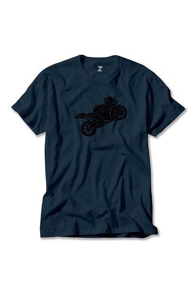 Z zepplin Μπλουζάκι μοτοσικλέτας Silhouette Navy Blue