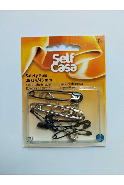Self Casa مجموعة إبرة الرباط رقم.28-34-45 مم.12 قطعة باللون الأسود والفضي