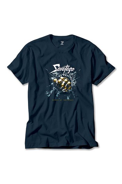 Z zepplin Savatage Power Of The Night Navy Blue T-shirt