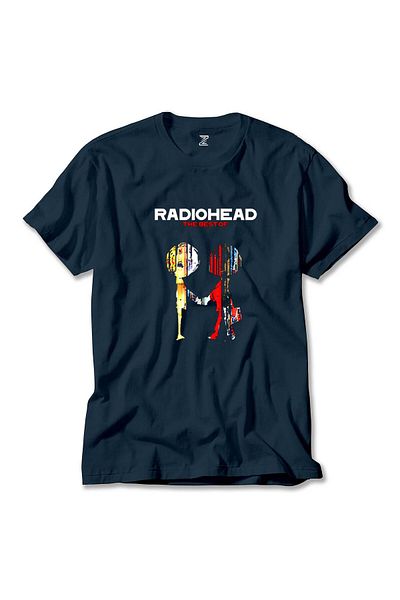 Z zepplin Radiohead The Best Of Navy Blue T-Shirt