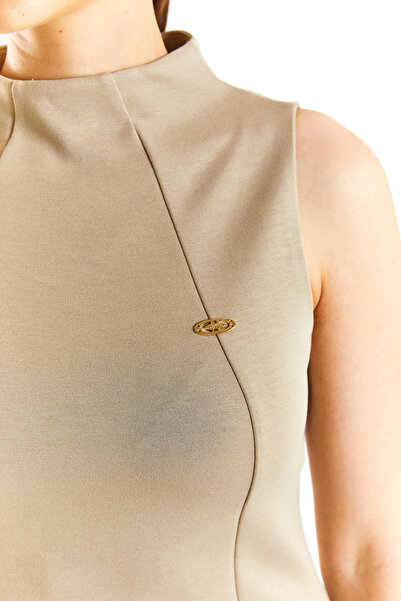 U.S. Polo Assn. PERLAN Dik Yaka A Kesim Modal Karışımlı Kadın Örme Elbise