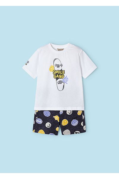 MAYORAL 3606 BOY ECRU-GRAY PRINTED 2' SET