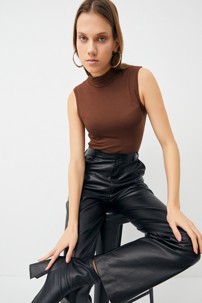 Bipantolon Women's Bitter Coffee 4-Piece Sleeveless Bodysuit