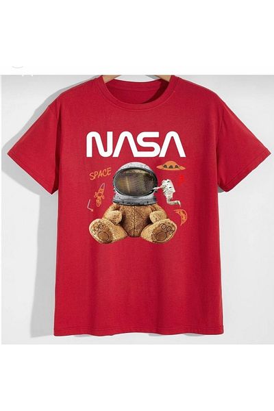 AMOR FACE LARGE SIZE SPECIAL DESIGN SPACE MIXED NASA PRINTED 100% COTTON OVERSIZED BLANKET MEN'S T-SHIRT