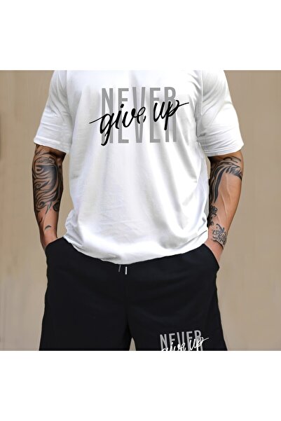 GALASHOP Men's Fashion NEVER GIVE UP printed 2-piece set