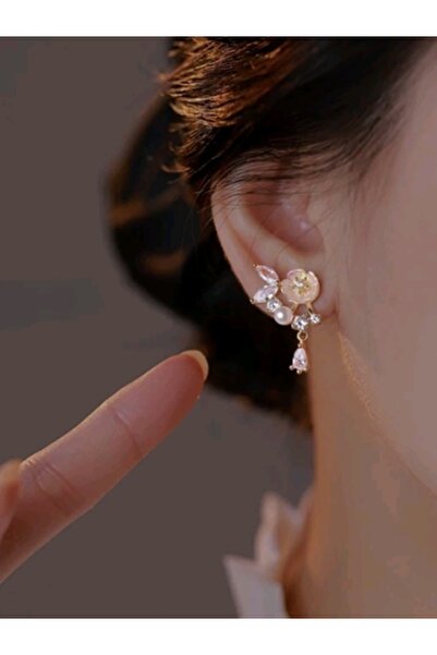 Shisa Jewel Çiçek S925 gümüş post  Küpe Kadınlar İçin Yapay İnci Moda takı Aksesuarları Kelebek (93)