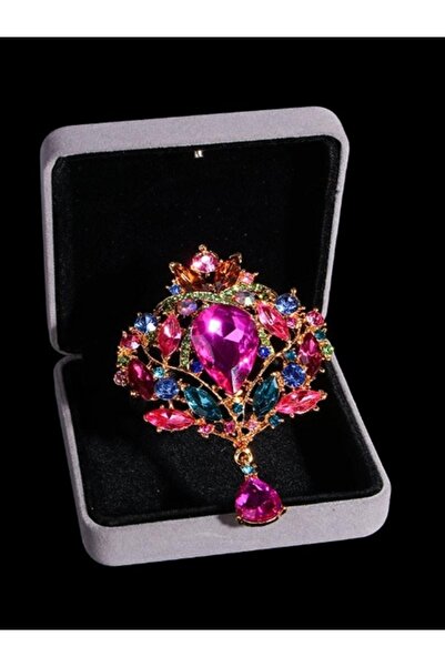 Shisa Jewel Renkli mevcut büyük kristal su damlası tarzı broşlar kadınlar içi...