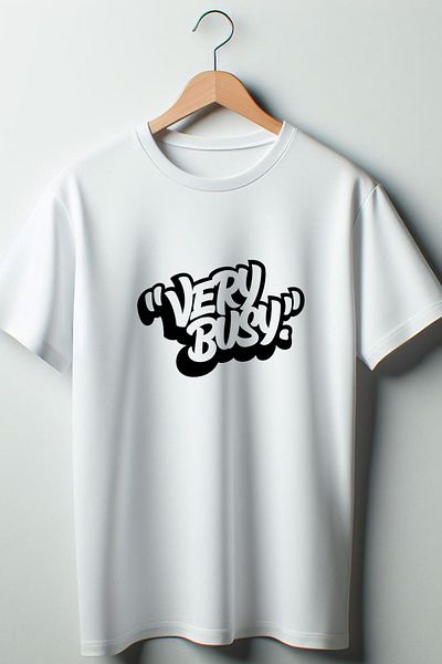 Vordevia Tricou alb unisex cu decolteu rotund, cu imprimeu cu text foarte ocupat