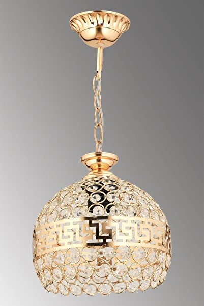 ADA AVİZE Ada Avize Octagon Tekli Gold Avize (ÇAP 25 cm)