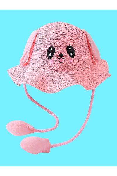 Tezzgelsin Girl's Organic Straw Rabbit Hat Playing Ears Age 2-10