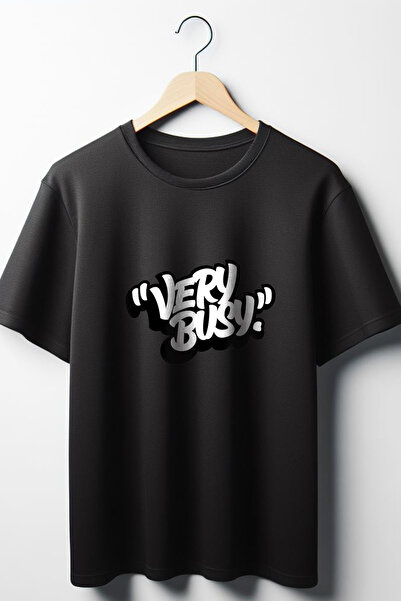 Vordevia Πολύ απασχολημένο κείμενο με στάμπα Oversize Φαρδιά Εφαρμογή Unisex ...