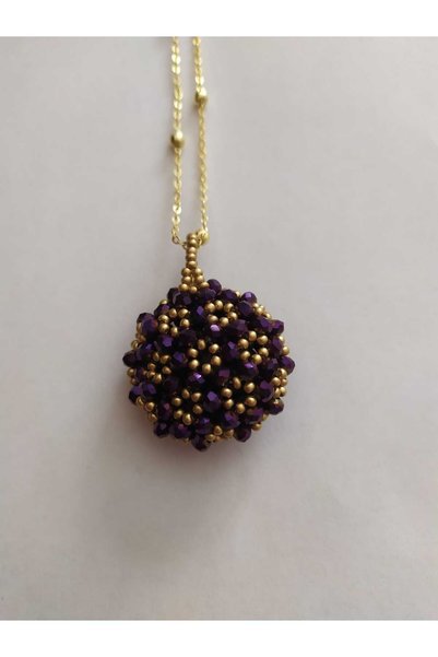 Sam Large Cevşen Necklace - with Chain - Necklace Lanyard Gift / Handmade Crystal Beads Knitted /
