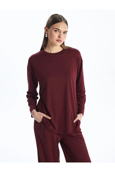 LC Waikiki Γυναικείο τουνίκ με μακρύ μανίκι LCW Modest Crew λαιμόκοψη